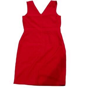 Banana Republic‎ women's red classic sleeveless v-neck form-fitting dress 8